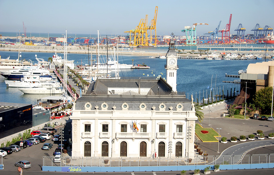 The Port Sheds and buildings in Valencia