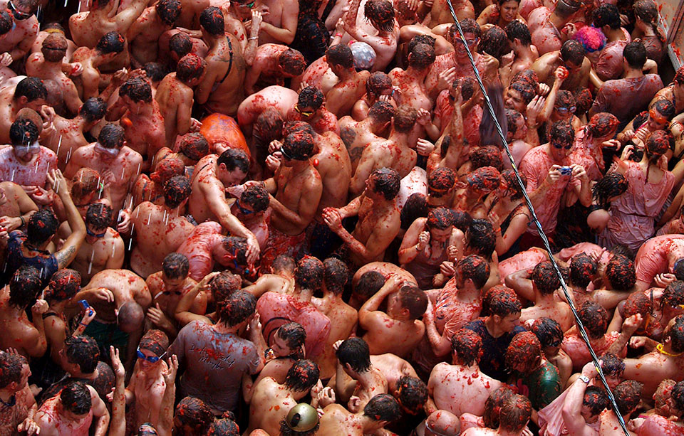 Festival de la Tomatina en Espagne