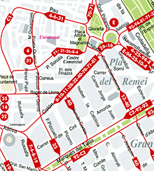 carte des transports publics en bus de Valence